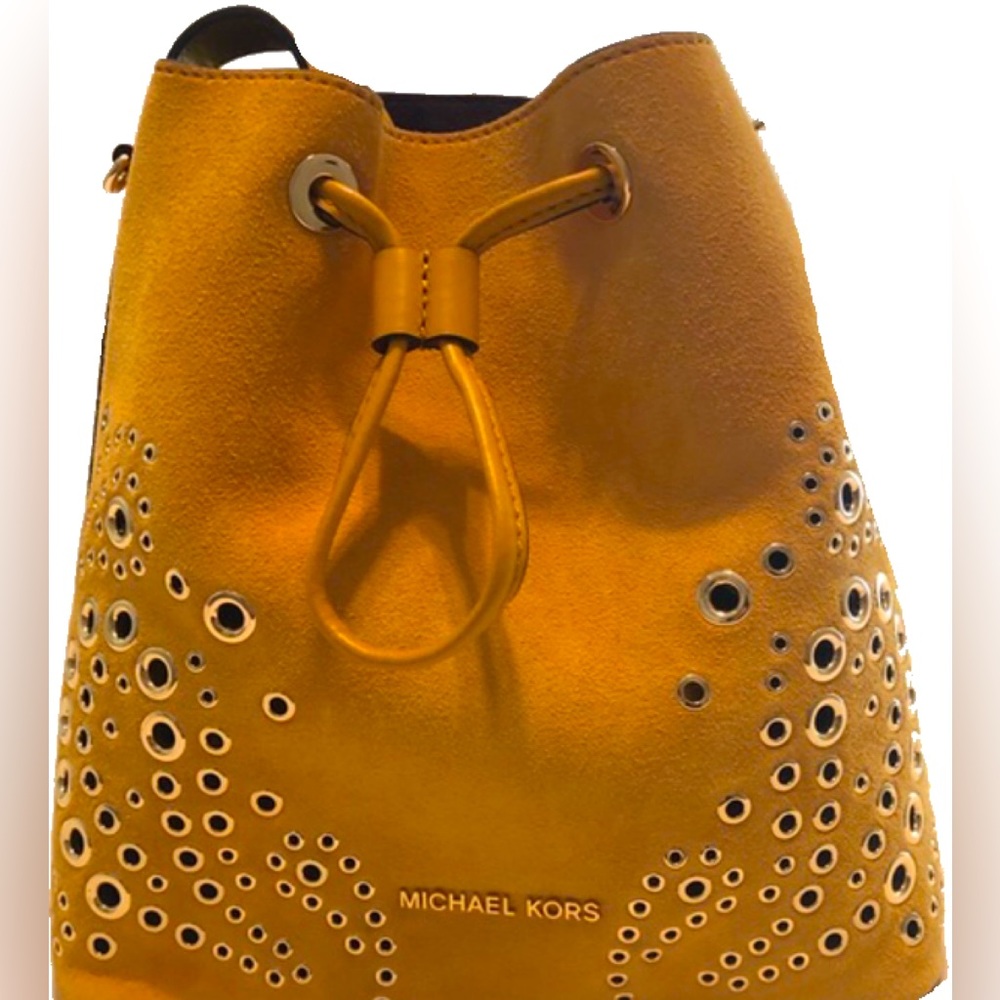 New Michael kors yellow bucket bag